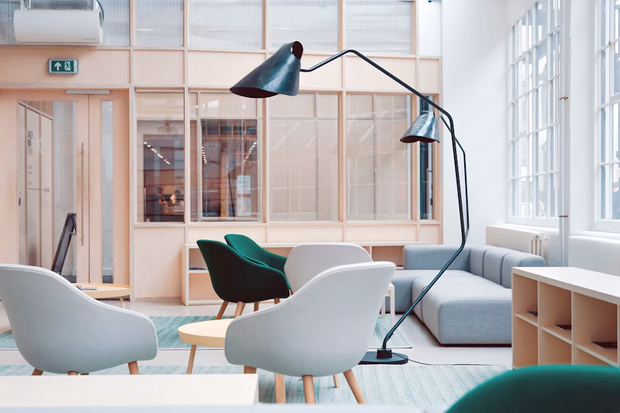 Modern workplace interior with meeting space